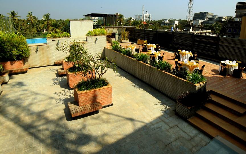 pool side view of hotel yash